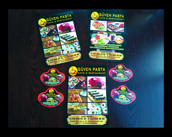 Broş&uuml;r A/5 Ebatında 130 gr. Kuşe &Ccedil;ift Y&ouml;n Renkli ve Magnet